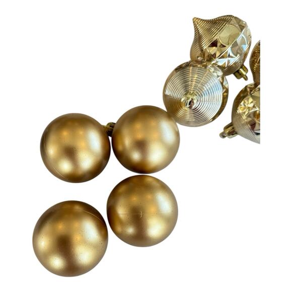 26 Shatterproof 2.25" Christmas Tree Ornaments Gold Cheetah Glitter Assortment - Picture 4 of 7